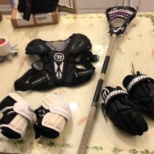 Lacrosse set Nike stick, knee pads, gloves, chest